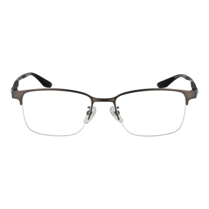 Eyeglasses Frames by BMW for men in titanium gray features an refined silhouette, showcasing a sophisticated gunmetal coloured frame and refined half-frame frame design for a refined look.