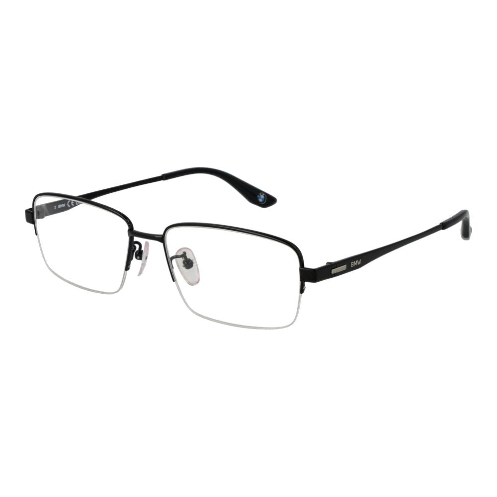 Eyeglasses Frames by BMW for men in black showcases a reflective silhouette, artfully incorporating a sophisticated black coloured frame with a distinct half-frame frame design.