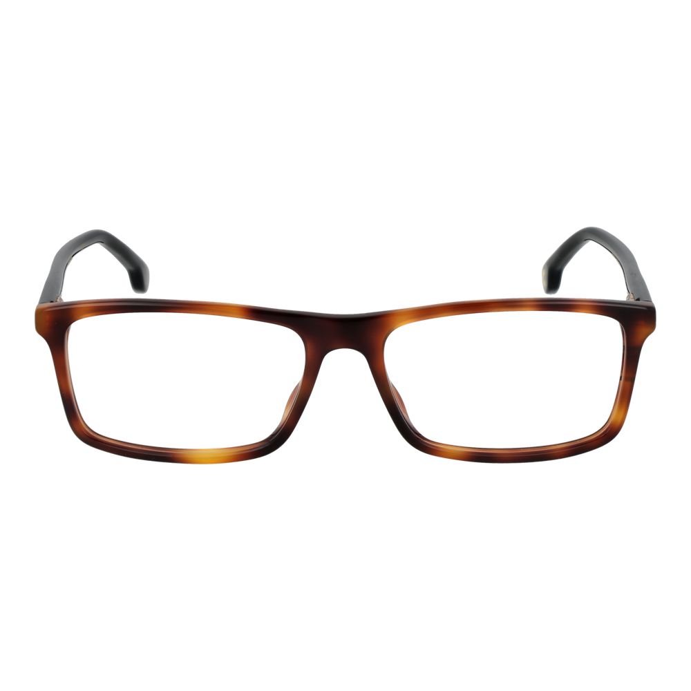 Eyeglasses Frames by Carrera for men in plastic brown showcases a reflective silhouette, artfully incorporating a sophisticated brown coloured frame with a distinct full-frame frame design.