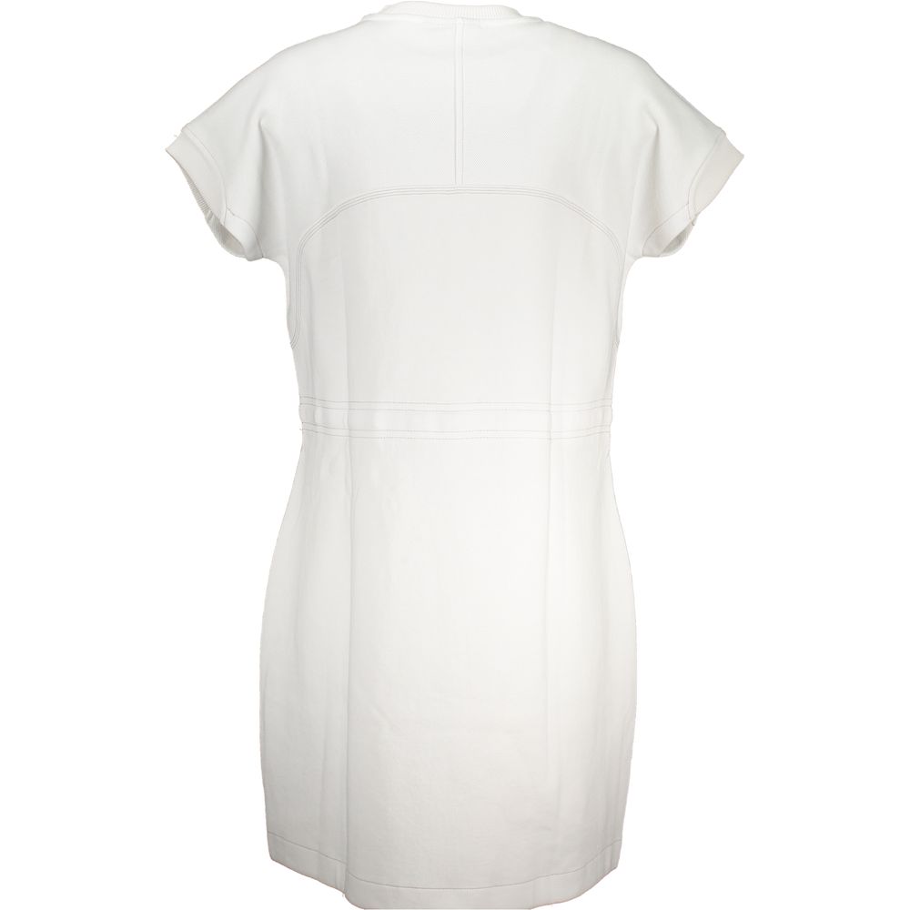 Dress by Napapijri for women in cotton white showcases a striking silhouette, elegantly detailed with a , refined , and a striking short for a striking finish.