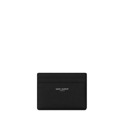 Cardholder Wallet by Saint Laurent for men in bos taurus calf leather black presents a streamlined silhouette, showcasing the sophisticated design of the De Poudre Bos Taurus Calf Leather Cardholder Wallet collection with functional card-organization.