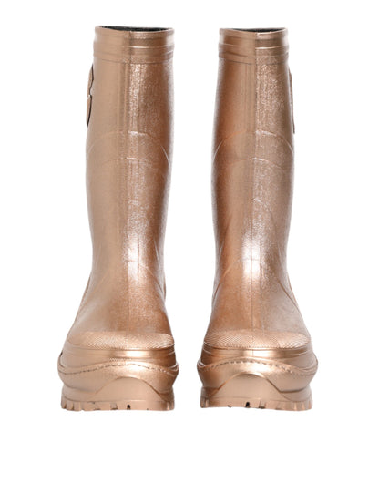 Dolce & Gabbana Women's Rubber Rain Boots - Rose Gold