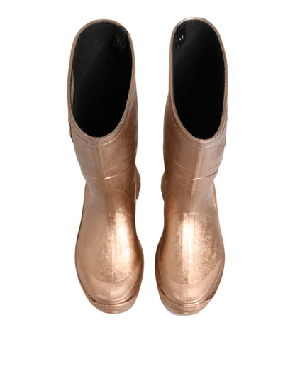 Dolce & Gabbana Women's Rubber Rain Boots - Rose Gold