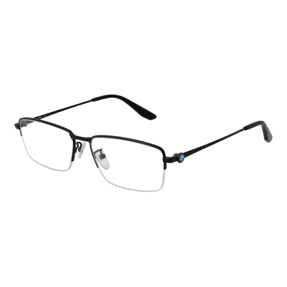 Eyeglasses Frames by BMW for men in metal black showcases a refined half-frame frame design with a refined black coloured frame finish for a refined and sophisticated look.