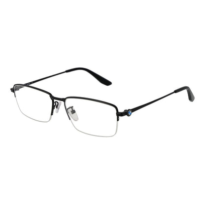 Eyeglasses Frames by BMW for men in metal black showcases a refined half-frame frame design with a refined black coloured frame finish for a refined and sophisticated look.