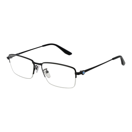 Eyeglasses Frames by BMW for men in metal black showcases a refined half-frame frame design with a refined black coloured frame finish for a refined and sophisticated look.