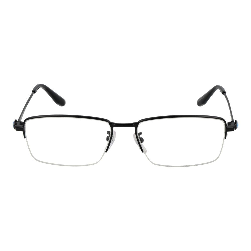 Eyeglasses Frames by BMW for men in metal and black showcases a refined silhouette, detailed with a black coloured frame finish and a sophisticated half-frame frame design.