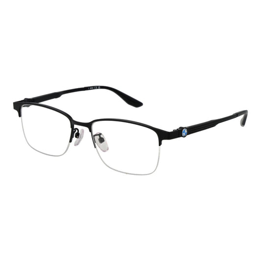 Eyeglasses Frames by BMW for men in titanium and black showcases an refined half-frame frame design featuring a sophisticated black coloured frame for an refined and refined aesthetic.