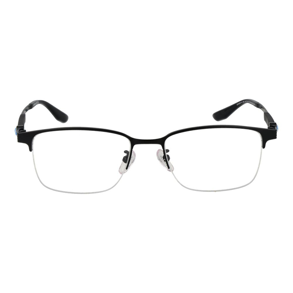 Eyeglasses Frames by BMW for men in titanium and black showcases a refined silhouette, detailed with a black coloured frame finish and a sophisticated half-frame frame design.