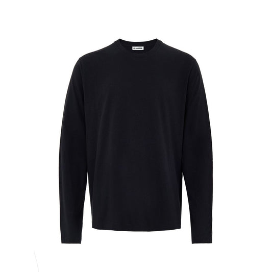 Dress by Jil Sander for unisex in cashmere cotton blend black features an magnificent silhouette, artfully detailed with a magnificent and long-sleeve that flows into an magnificent .