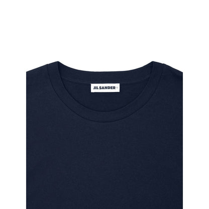 Dress by Jil Sander for unisex in cashmere cotton blend blue features an magnificent silhouette, artfully detailed with a magnificent and that flows into an magnificent .