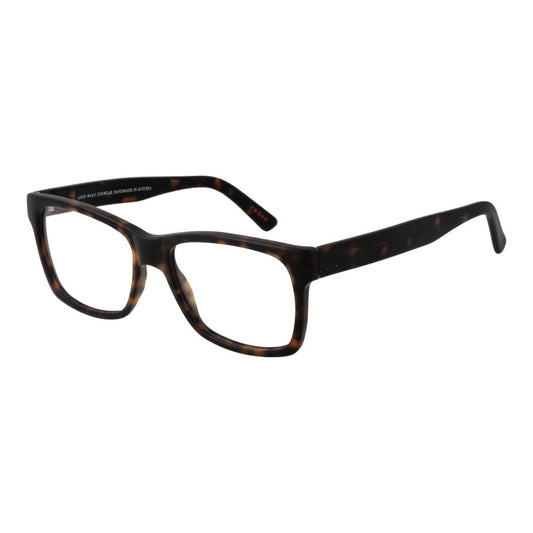 Eyeglasses Frames by Andy Wolf for unisex in acetate brown showcases a reflective silhouette, artfully incorporating a sophisticated brown coloured frame with a distinct full-frame frame design.
