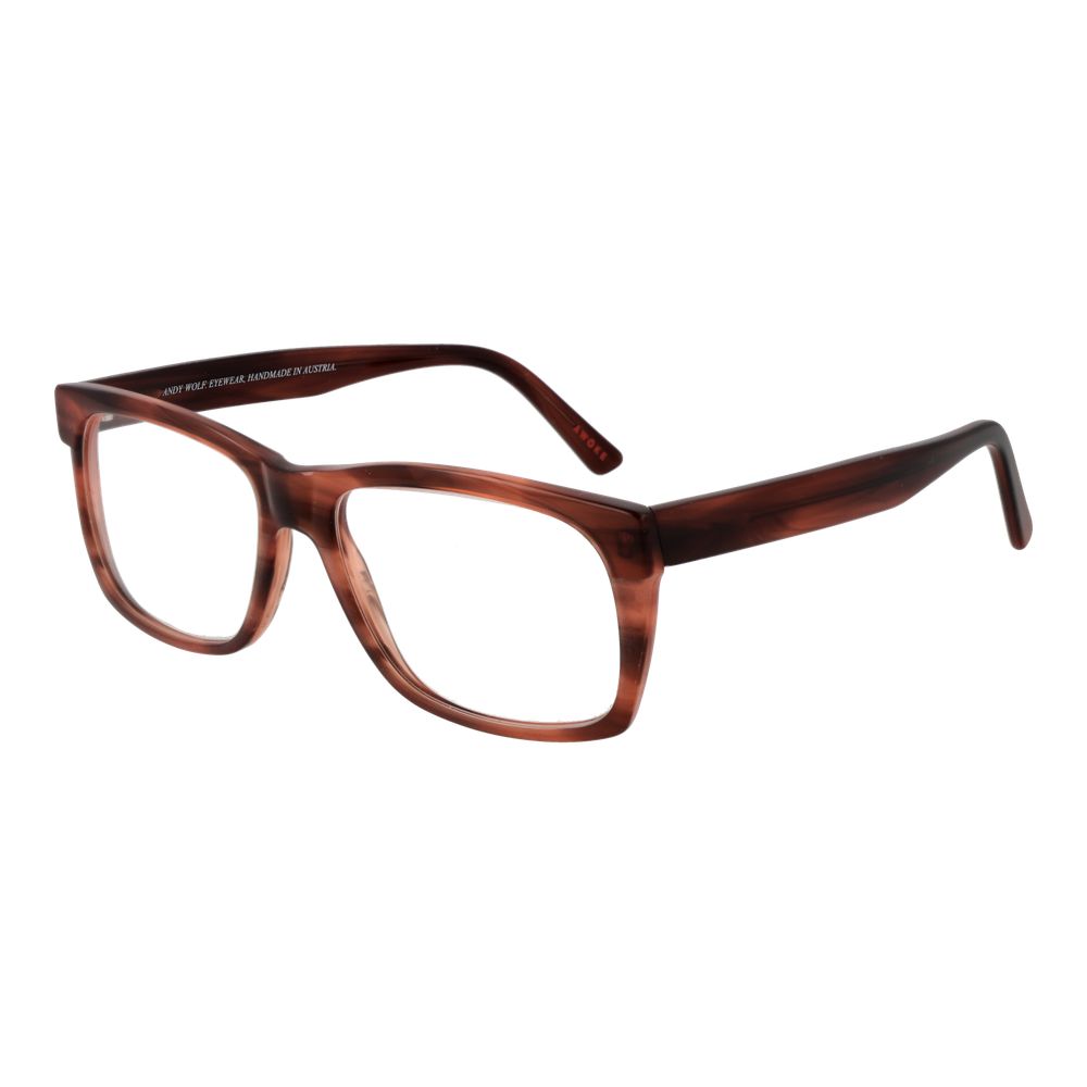 Eyeglasses Frames by Andy Wolf for unisex in acetate and brown showcases an refined full-frame frame design featuring a sophisticated brown coloured frame for an refined and refined aesthetic.