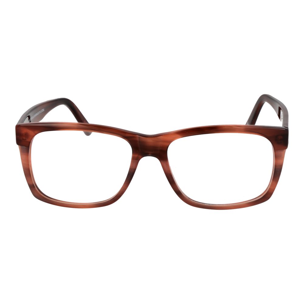Eyeglasses Frames by Andy Wolf for unisex in acetate brown features an refined silhouette, showcasing the refined brown coloured frame and sophisticated full-frame frame design.