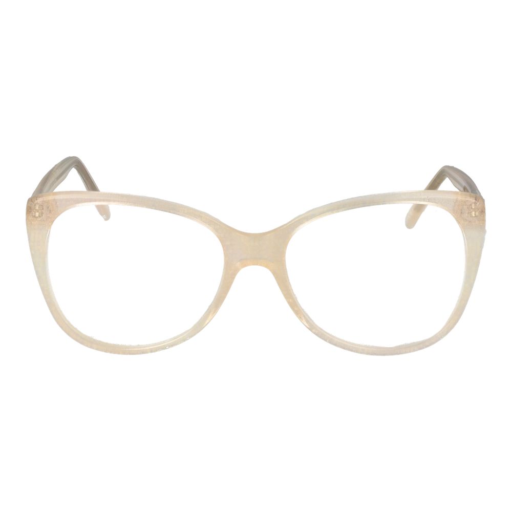 Eyeglasses Frames by Andy Wolf for unisex in acetate cream showcases a reflective silhouette, artfully incorporating a sophisticated cream coloured frame with a distinct full-frame frame design.