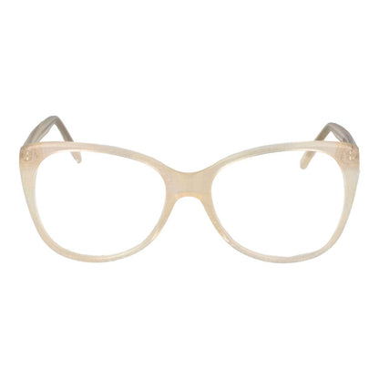 Eyeglasses Frames by Andy Wolf for unisex in acetate cream showcases a reflective silhouette, artfully incorporating a sophisticated cream coloured frame with a distinct full-frame frame design.