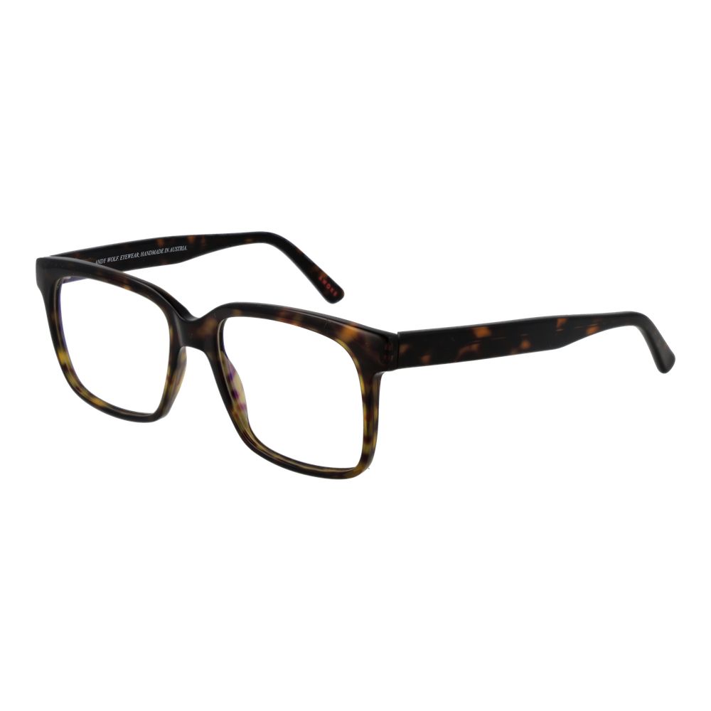 Eyeglasses Frames by Andy Wolf for unisex in acetate and brown showcases a refined silhouette, detailed with a brown coloured frame finish and a sophisticated full-frame frame design.