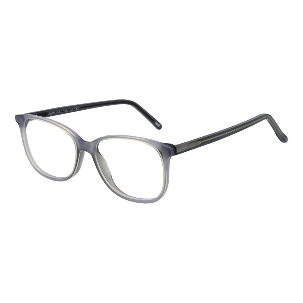 Eyeglasses Frames by Andy Wolf for unisex in acetate gray features an refined silhouette, showcasing a sophisticated gray coloured frame and refined full-frame frame design for a refined look.