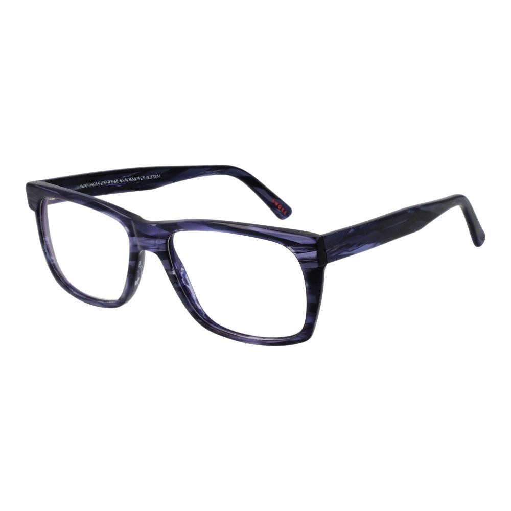 Eyeglasses Frames by Andy Wolf for unisex in acetate and blue showcases an refined full-frame frame design featuring a sophisticated blue coloured frame for an refined and refined aesthetic.
