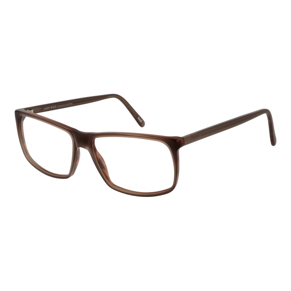 Eyeglasses Frames by Andy Wolf for unisex in acetate brown features an refined silhouette, showcasing a sophisticated brown coloured frame and refined full-frame frame design for a refined look.