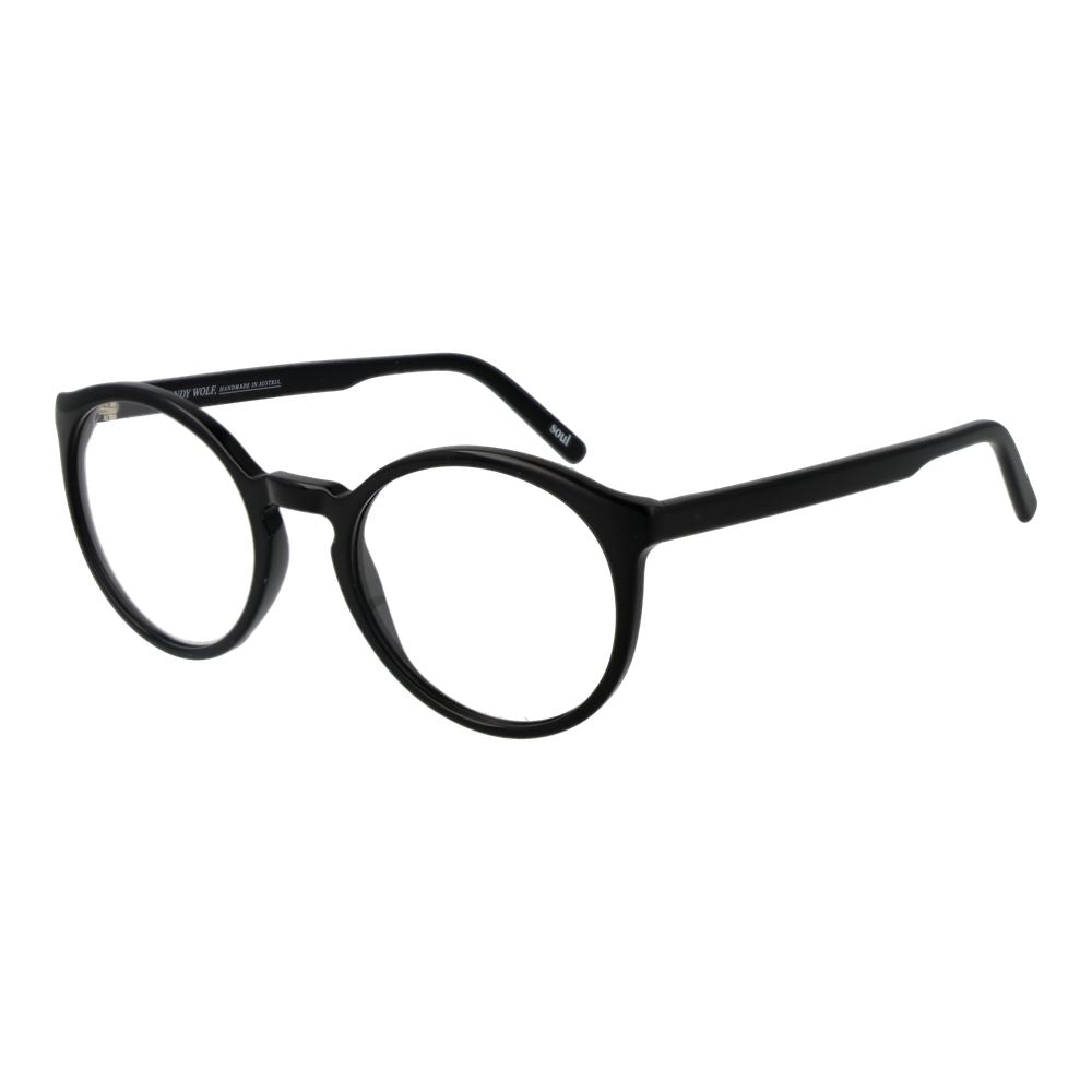 Eyeglasses Frames by Andy Wolf for unisex in acetate and black showcases an refined full-frame frame design featuring a sophisticated black coloured frame for an refined and refined aesthetic.