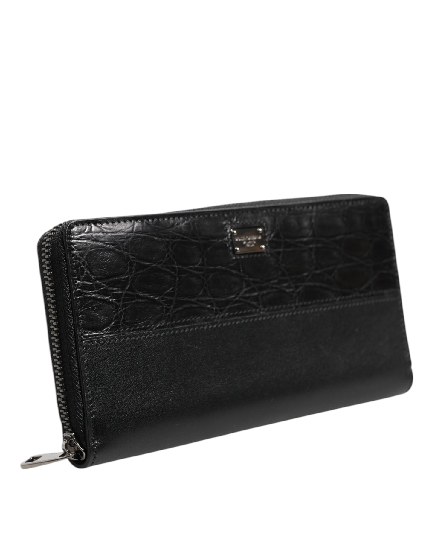 Cardholder Wallet by Dolce & Gabbana for men in caiman & calf leather black presents a architectural silhouette from the Caiman Calf Leather Cardholder Wallet collection, showcasing architectural card-organization zip-around coin-purse for a architectural finish.