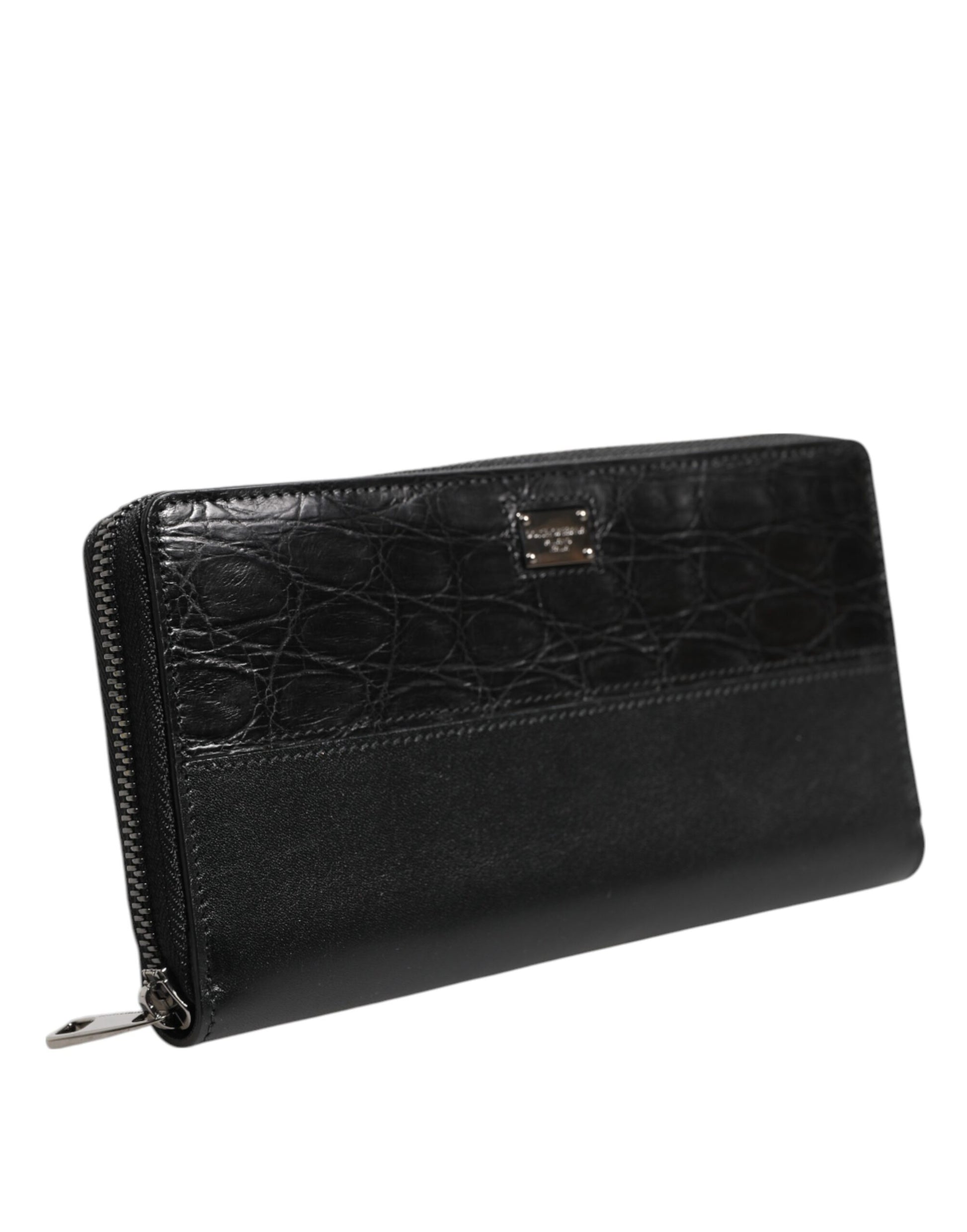 Cardholder Wallet by Dolce & Gabbana for men in caiman & calf leather black presents a architectural silhouette from the Caiman Calf Leather Cardholder Wallet collection, showcasing architectural card-organization zip-around coin-purse for a architectural finish.