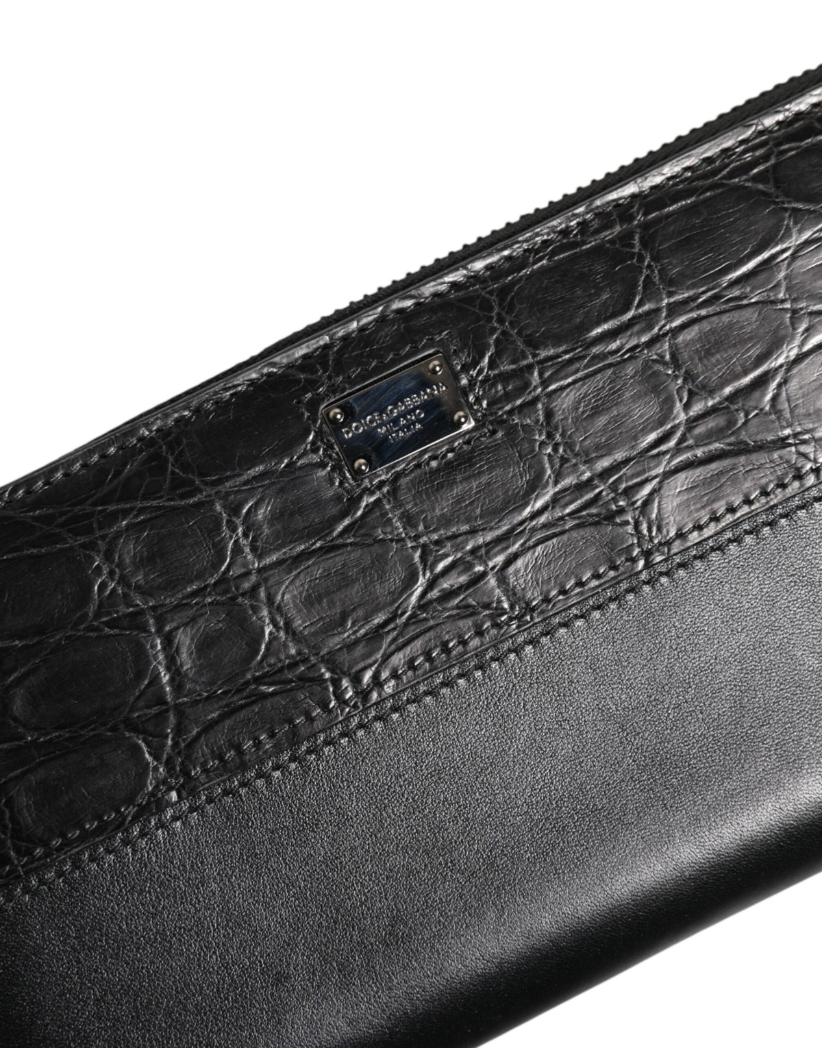 Dolce & Gabbana Caiman Calf Leather Cardholder Wallet - Black