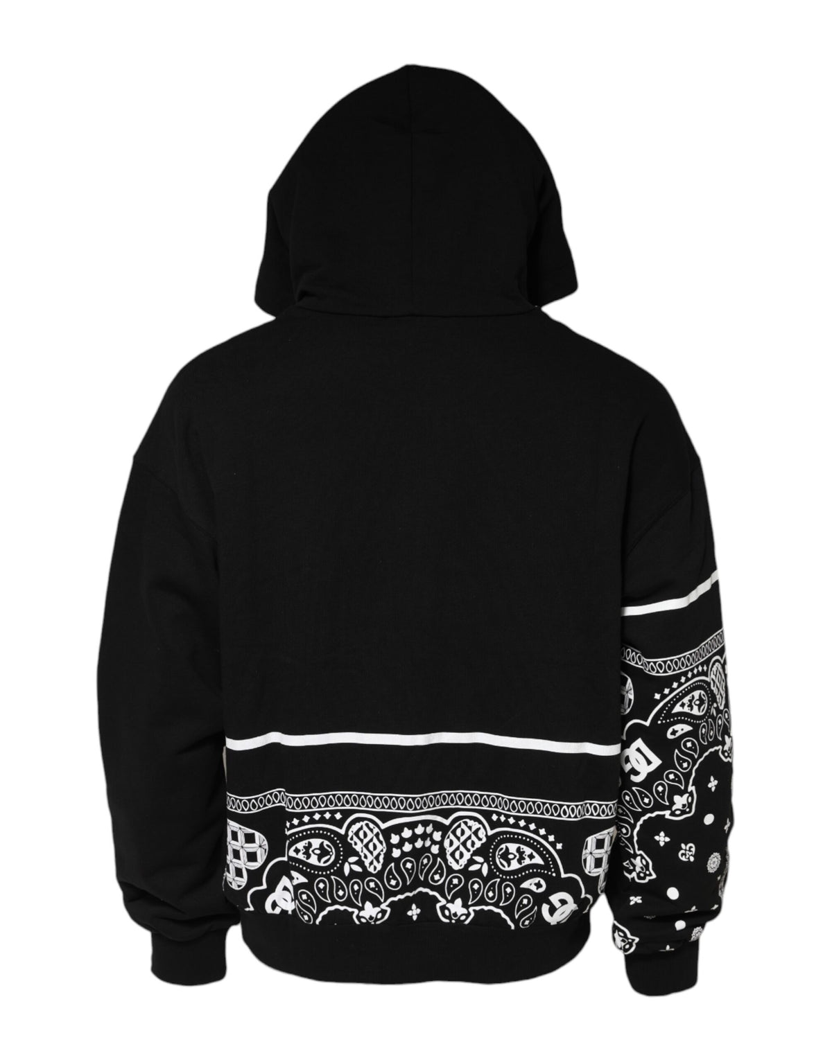 Dolce & Gabbana Men's Regular Fit Cotton Sweatshirt Hoodie - Black Print