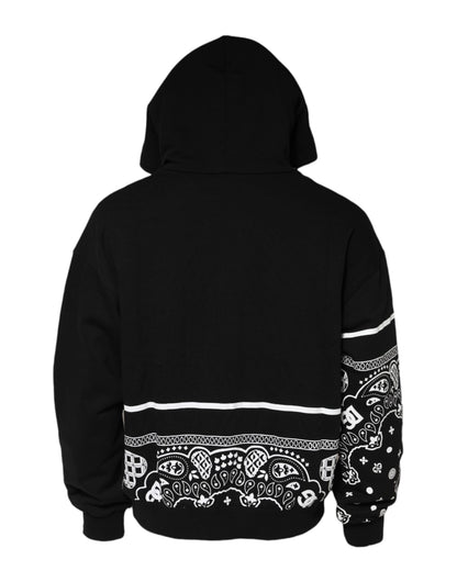 Dolce & Gabbana Men's Regular Fit Cotton Sweatshirt Hoodie - Black Print