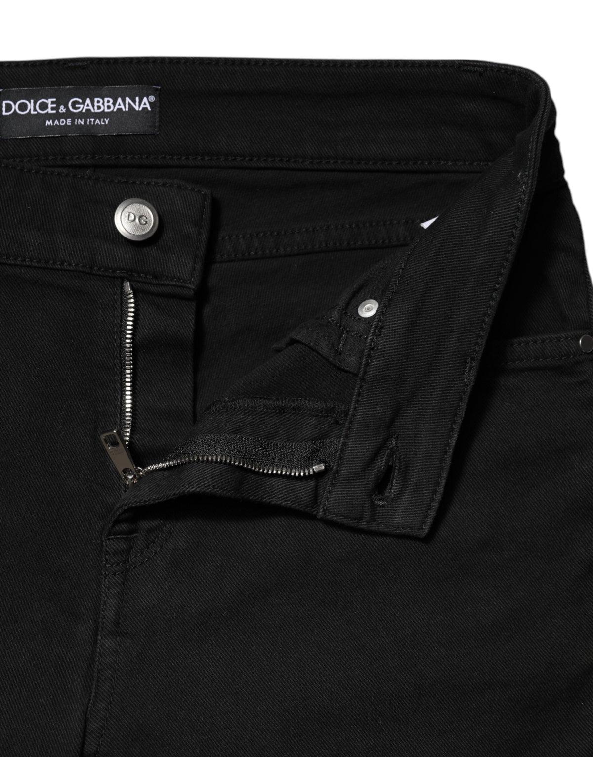 Dolce & Gabbana Women's Skinny Mid Rise Stretch Denim Cotton Jeans - Black