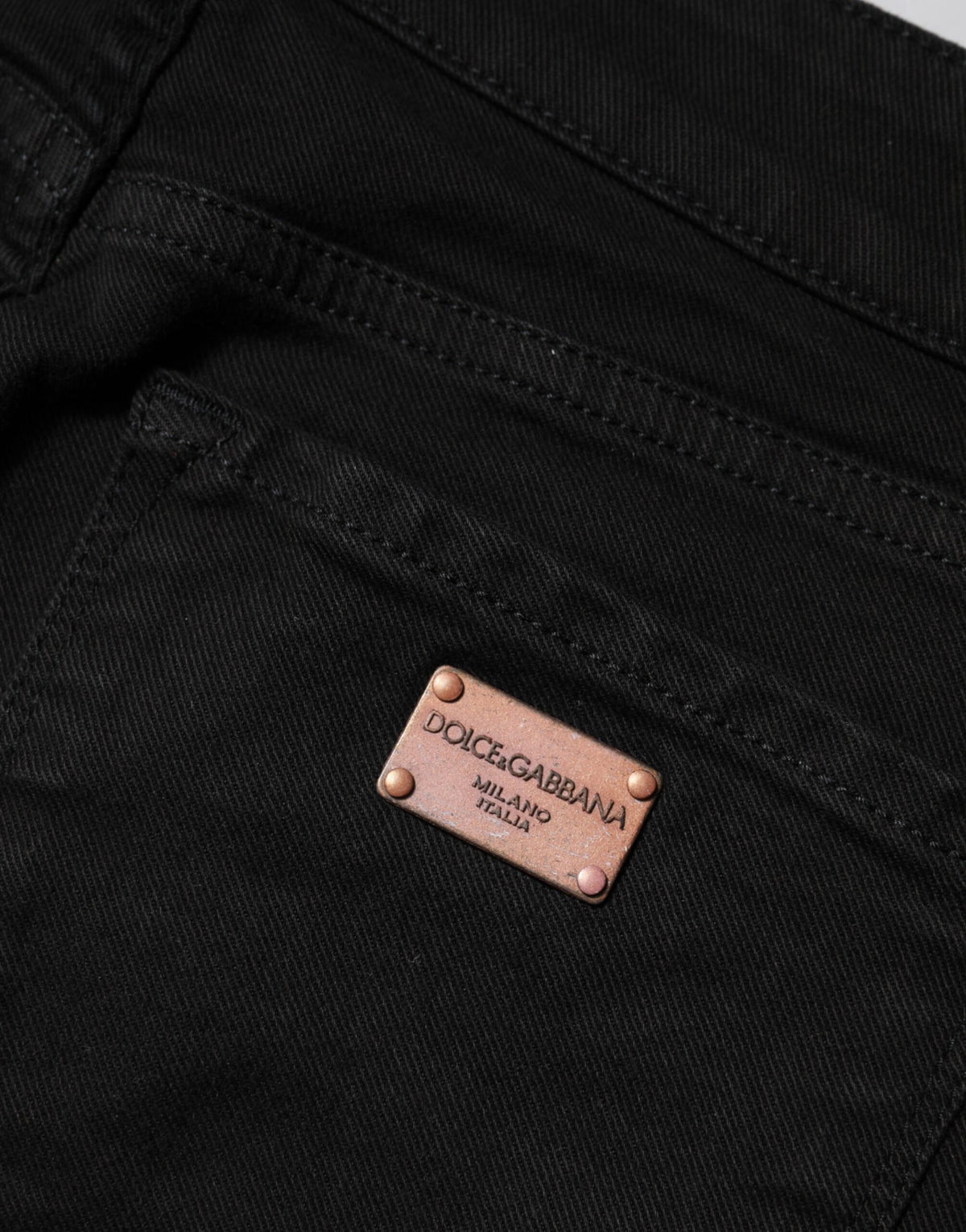 Dolce & Gabbana Women's Skinny Mid Rise Stretch Denim Cotton Jeans - Black