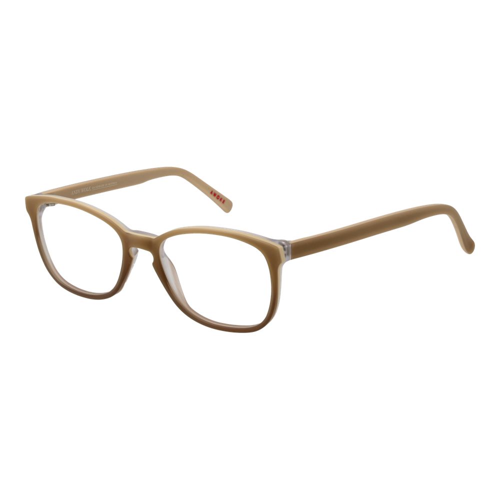 Eyeglasses Frames by Andy Wolf for unisex in acetate beige features an refined silhouette, showcasing a sophisticated beige coloured frame and refined full-frame frame design for a refined look.