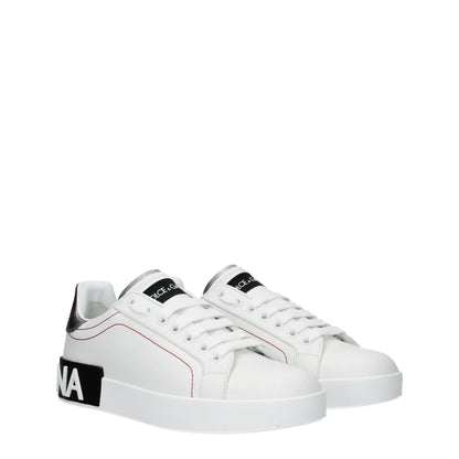 Sneakers by Dolce & Gabbana for women in leather & rubber silver & white features an timeless silhouette from the Women's Low Top Leather & Rubber Sneakers collection, showcasing a signature low-top style with an timeless finish.