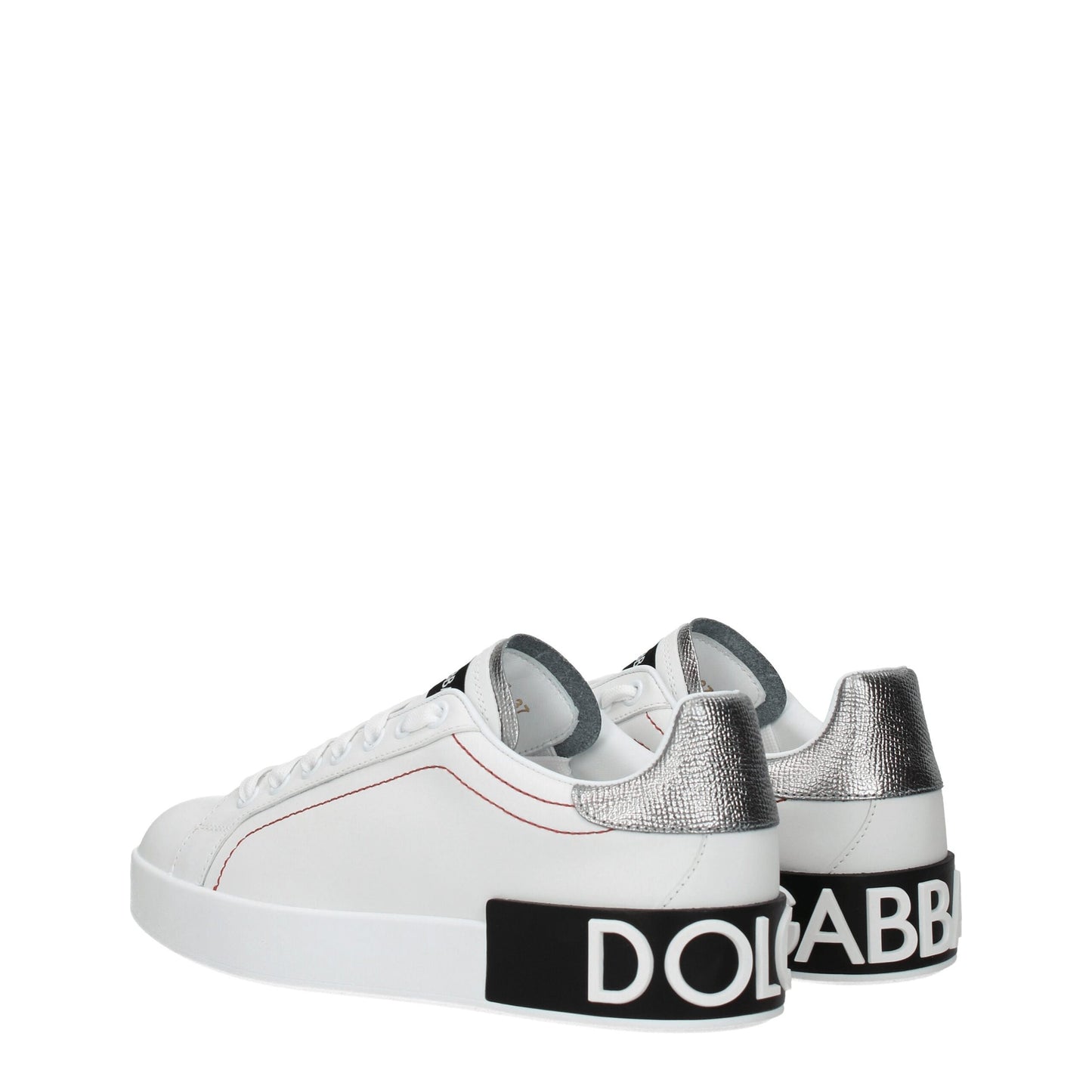 Sneakers by Dolce & Gabbana for women in leather & rubber silver & white features an timeless silhouette from the Women's Low Top Leather & Rubber Sneakers collection, showcasing a signature low-top style with an timeless finish.