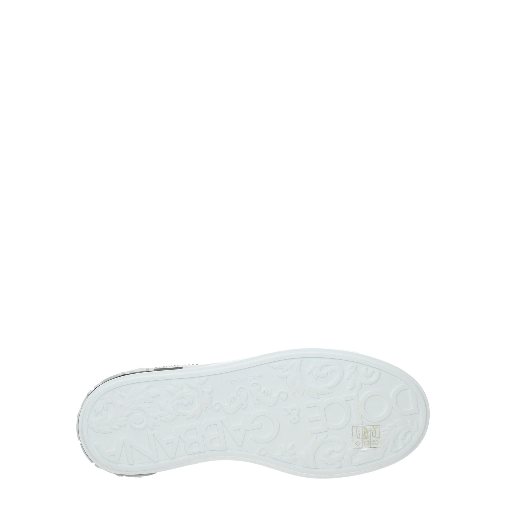 Sneakers by Dolce & Gabbana for women in leather & rubber silver & white features an fashionable silhouette, showcasing the premium Women's Low Top Leather & Rubber Sneakers in a fashionable low-top style that offers a fashionable finish for refined style.