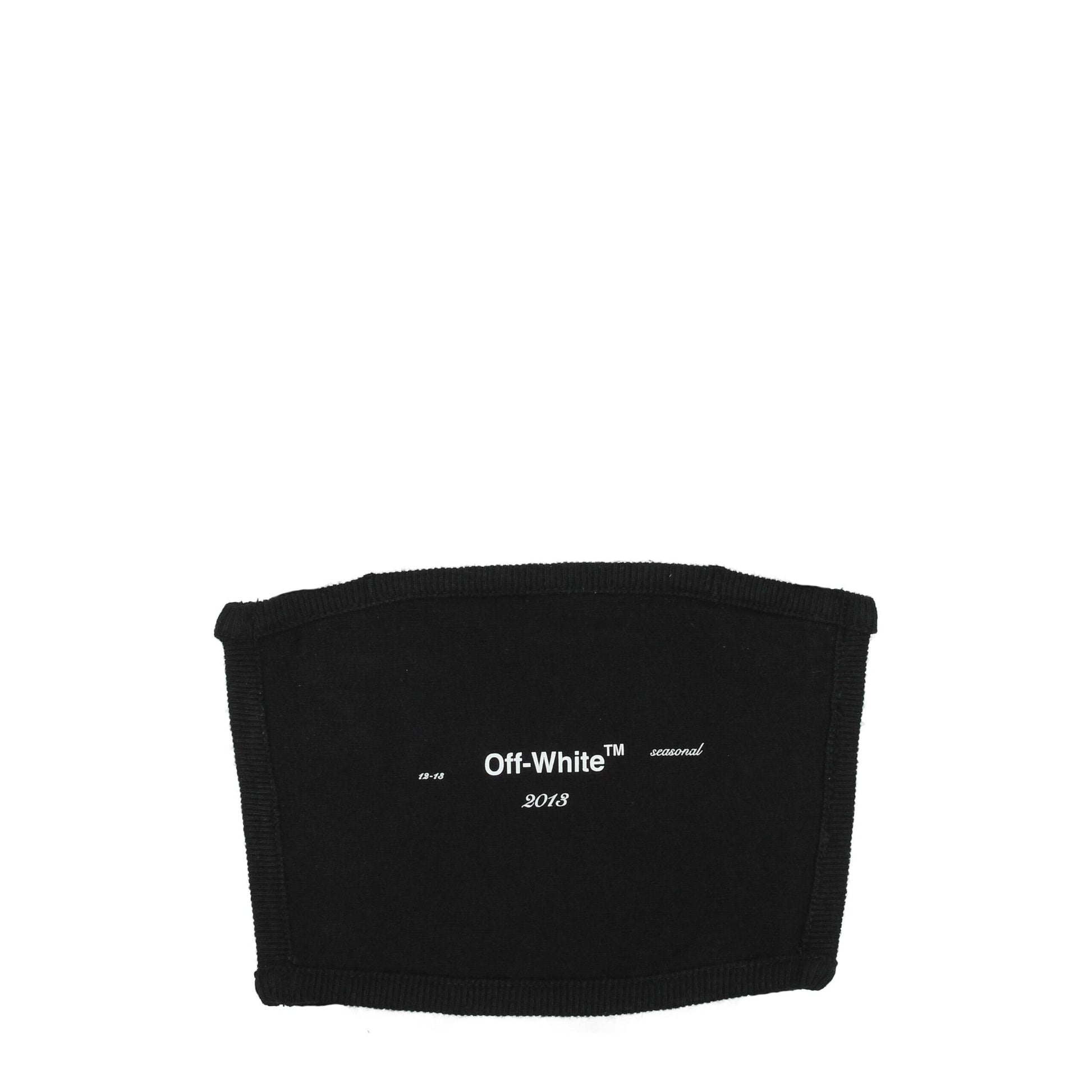 Face Mask by Off-White for men in polyester black & white features a artisanal design from the Cotton Face Mask collection, showcasing artisanal detailing for a refined finish.