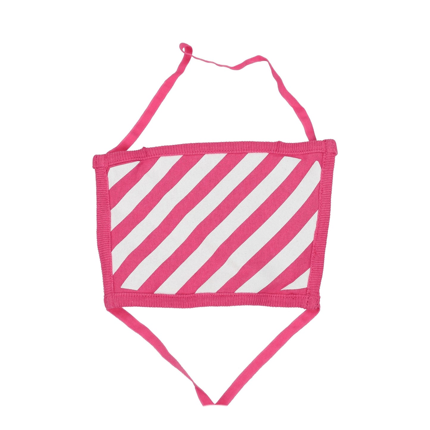 Face Mask by Off-White for women in polyester fuchsia, pink & white showcases a svelte silhouette, artfully capturing the essence of the svelte Cotton Face Mask design for a sophisticated look.