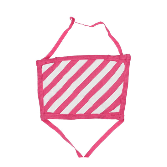 Face Mask by Off-White for women in polyester fuchsia, pink & white showcases a svelte silhouette, artfully capturing the essence of the svelte Cotton Face Mask design for a sophisticated look.