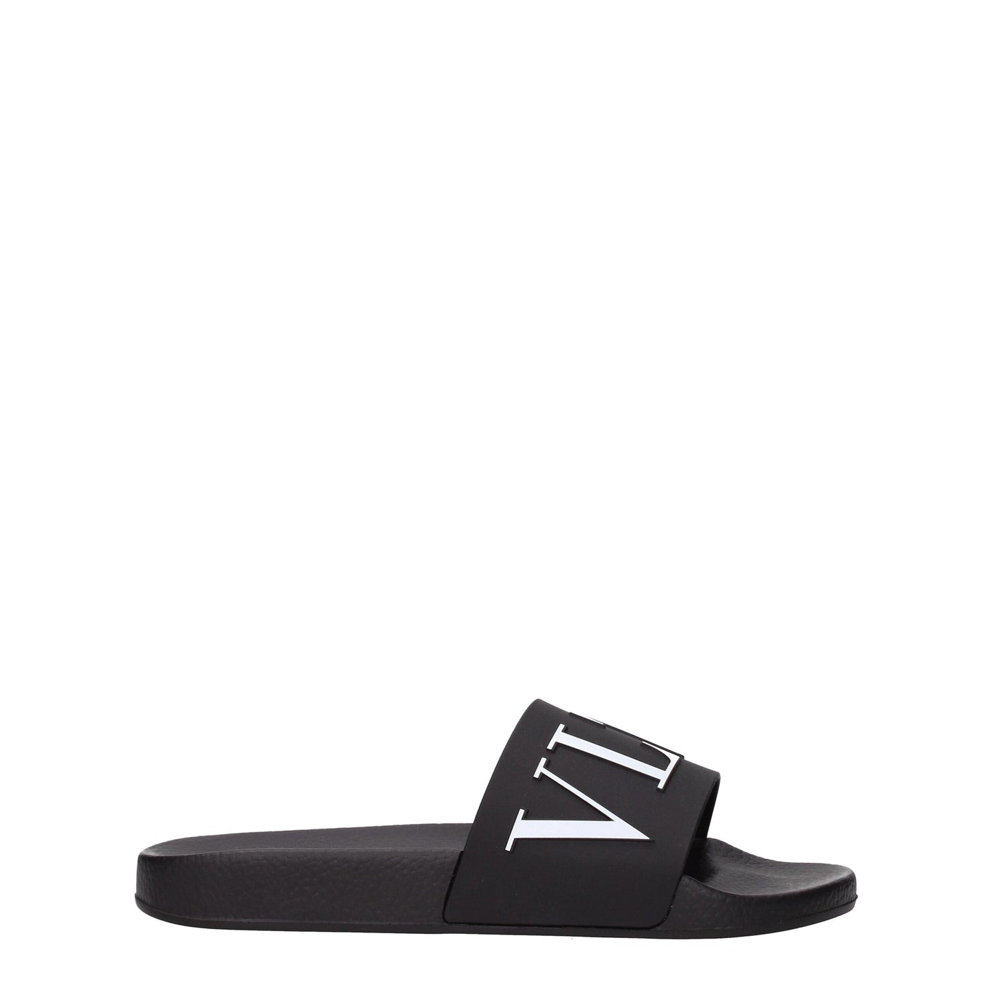 Flat Clogs Sandals by Valentino Garavani for men in cotton & rubber black showcases a sculptural silhouette as Men's Cotton & Rubber Flat Clogs Sandals, defined by a sculptural flat and sculptural open toe style for a sculptural look.
