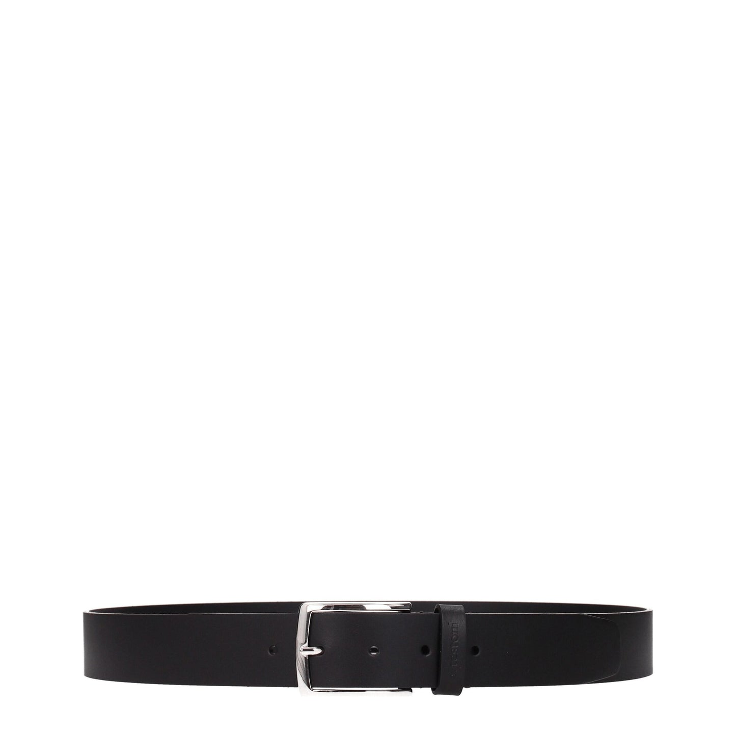 Belt by Testoni for men in leather black & silver features an artisanal silhouette, showcasing the artisanal craftsmanship of the Leather Belt collection for a artisanal finish.