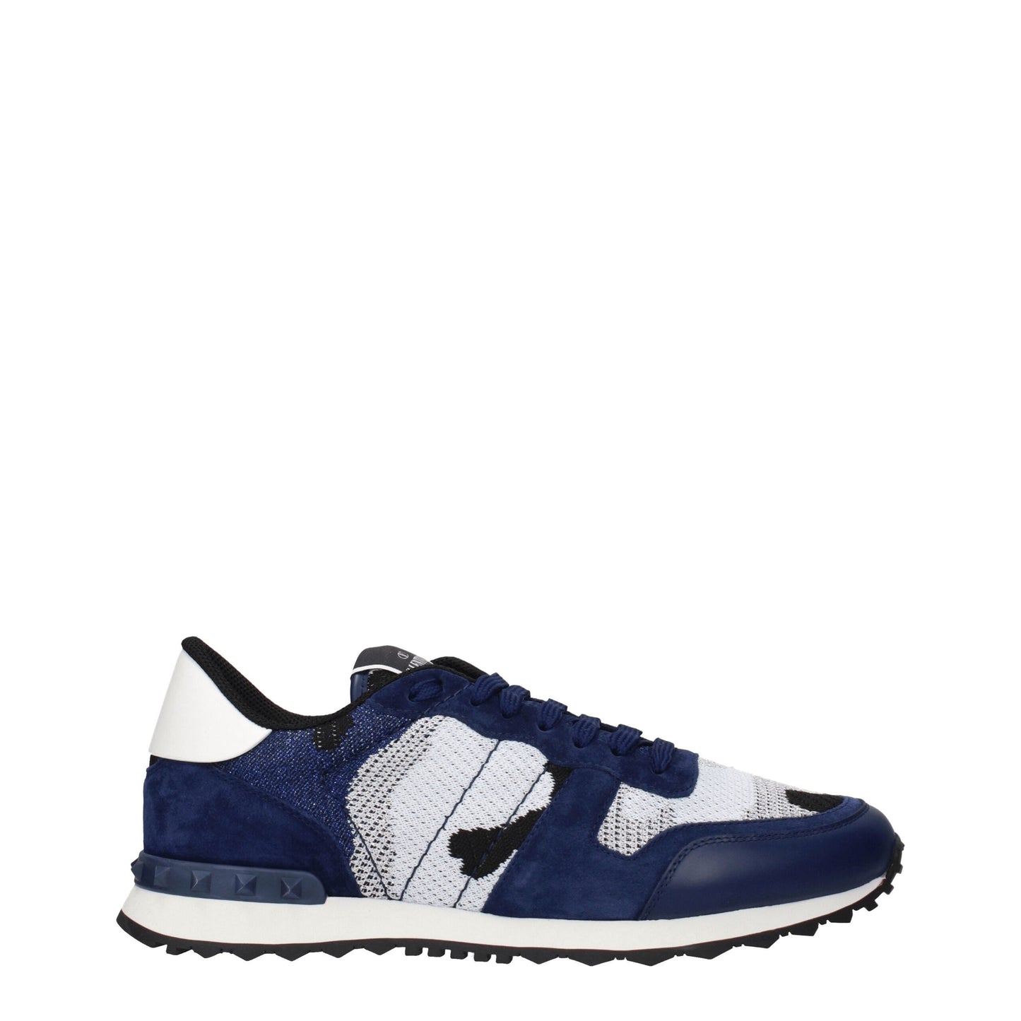 Sneakers by Valentino Garavani for men in leather blue, gray & silver features an versatile design from the Men's Athletic Leather Sneakers collection, highlighting a versatile athletic style for a premium, high-fashion look.
