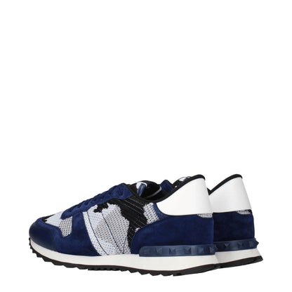 Sneakers by Valentino Garavani for men in leather blue, gray & silver features an timeless silhouette from the Men's Athletic Leather Sneakers collection, showcasing a signature athletic style with an timeless finish.