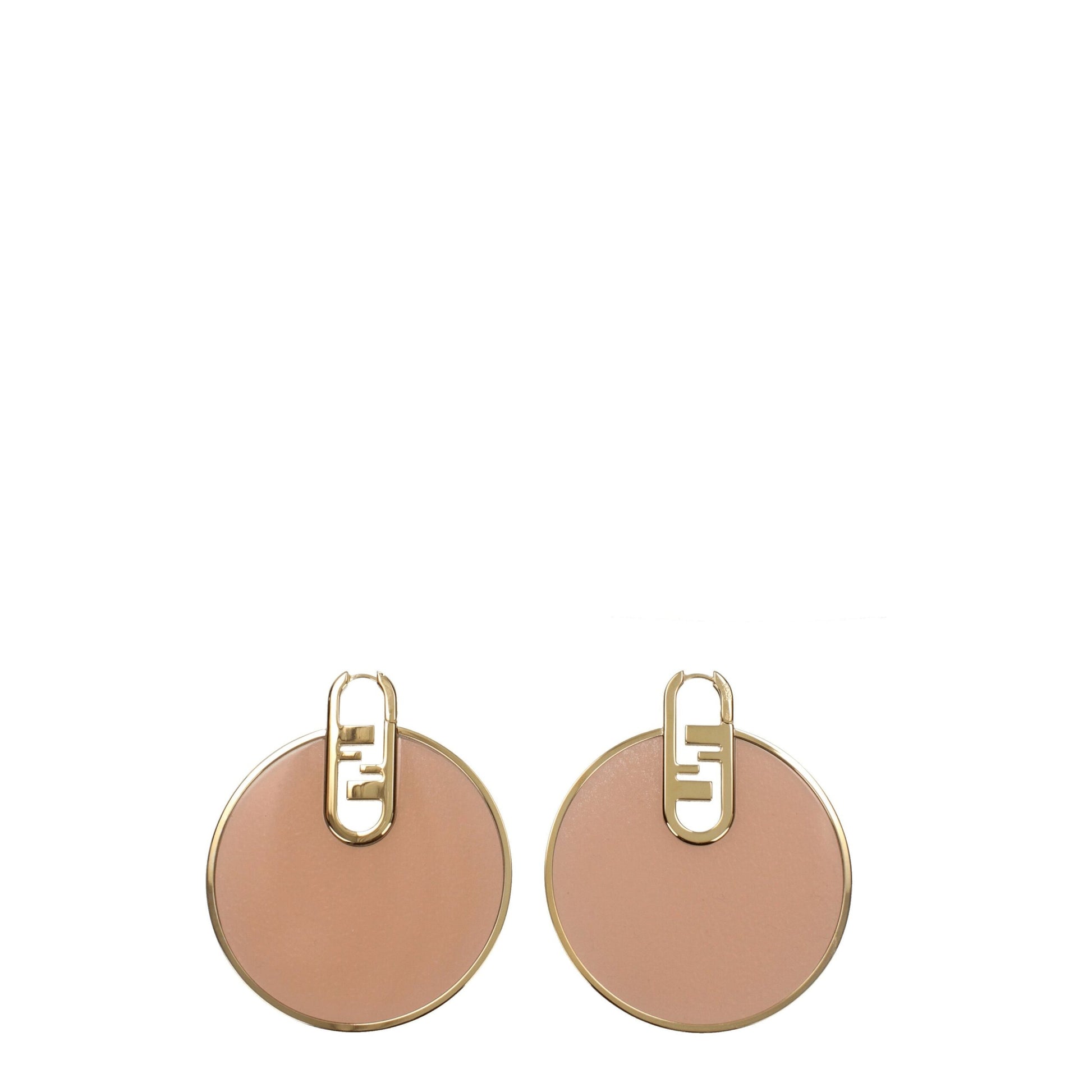 Earrings by Fendi for women in silk gold & pink showcases a artisanal silhouette, artfully capturing the essence of Women's Gold & Plexiglass Earrings with its exquisite .