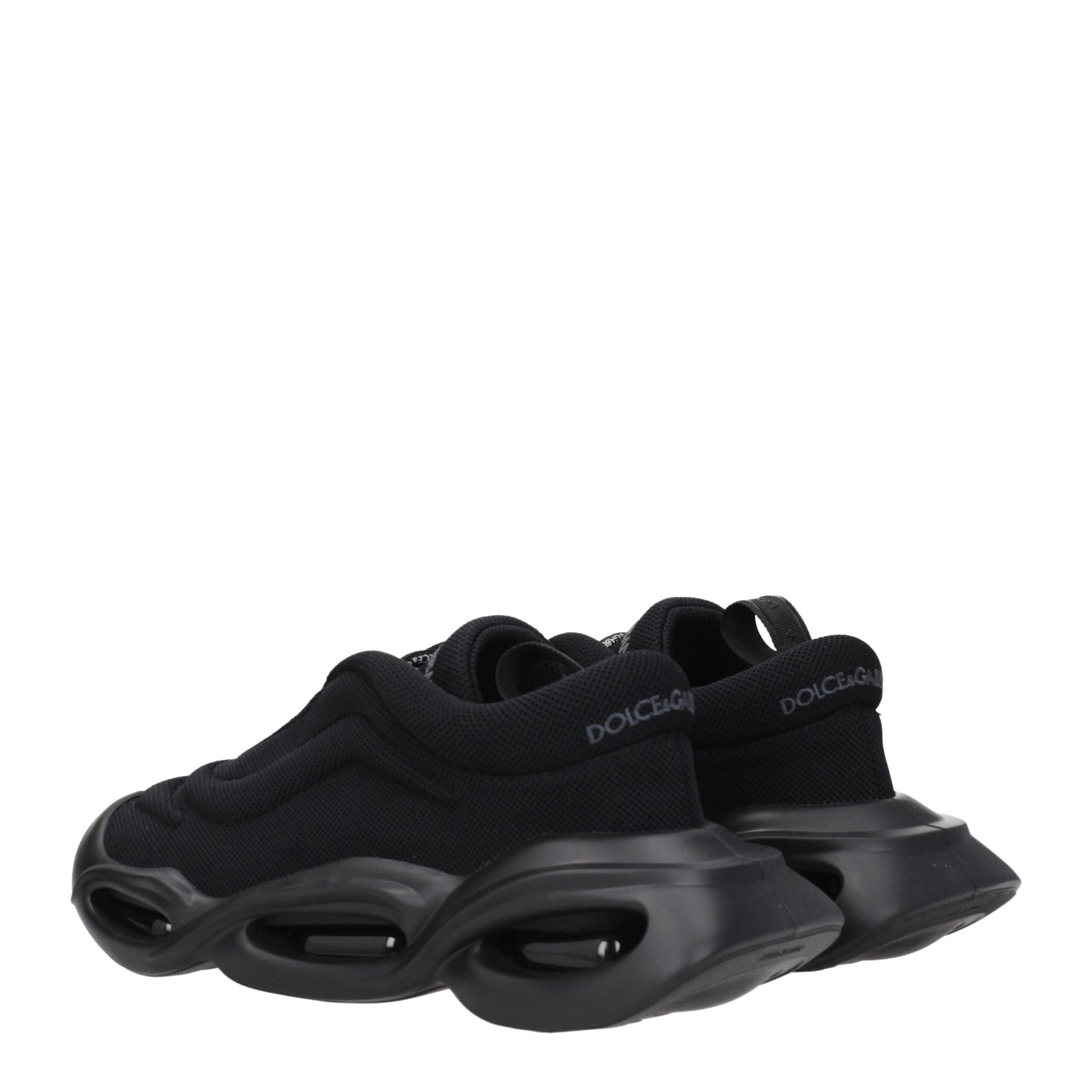 Sneakers by Dolce & Gabbana for men in rubber & fabric black features an versatile design from the Men's Chunky Rubber & Fabric Sneakers collection, highlighting a versatile chunky style for a premium, high-fashion look.