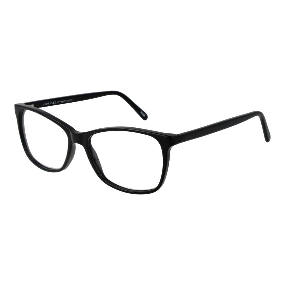 Eyeglasses Frames by Andy Wolf for unisex in acetate black showcases a reflective silhouette, artfully incorporating a sophisticated black coloured frame with a distinct full-frame frame design.