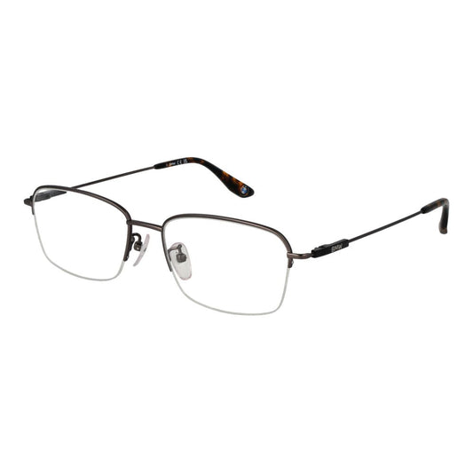 Eyeglasses Frames by BMW for men in titanium black features an refined silhouette, showcasing a sophisticated black coloured frame and refined half-frame frame design for a refined look.