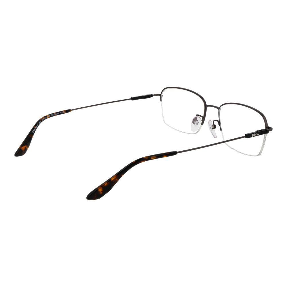 Eyeglasses Frames by BMW for men in titanium black showcases a refined half-frame frame design with a refined black coloured frame finish for a refined and sophisticated look.