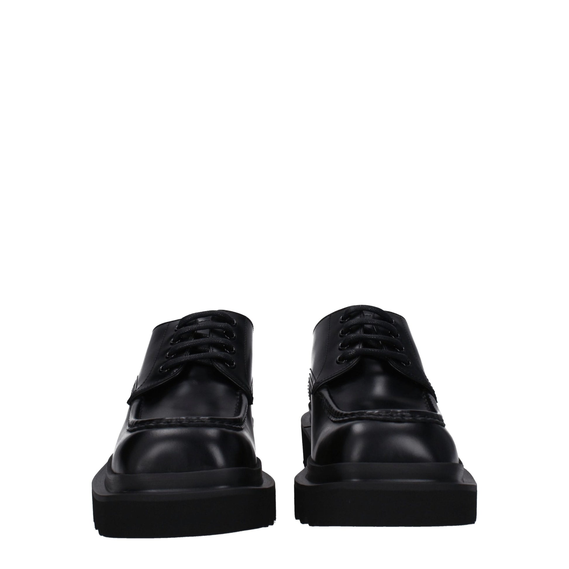 Mid-Heel Lace-Up Shoes by Dolce & Gabbana for men in leather & rubber black features an dynamic silhouette from the Men's Leather & Rubber Mid-Heel Lace-Up Shoes collection, defined by a dynamic round toe style and 4-cm-heel mid-heel for a dynamic look.