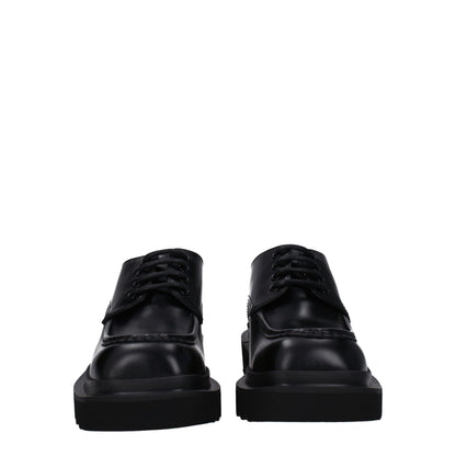 Mid-Heel Lace-Up Shoes by Dolce & Gabbana for men in leather & rubber black features an dynamic silhouette from the Men's Leather & Rubber Mid-Heel Lace-Up Shoes collection, defined by a dynamic round toe style and 4-cm-heel mid-heel for a dynamic look.